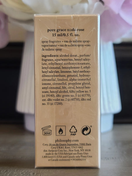 Philosophy Pure Grace Nude Rose Eau de Toilette for Women - 0.5oz