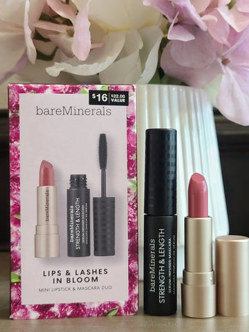 bareMinerals Lips & Lashes in Bloom Mini Lipstick & Mascara Duo