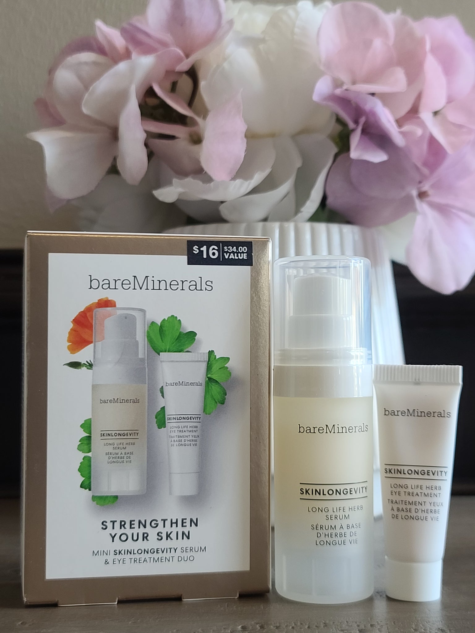 bareMinerals Strengthen Your Skin Mini Skinlongevity Serum & Eye Treatment Duo